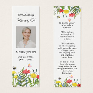 Marcapáginas conmemorativo floral de flor silvestr