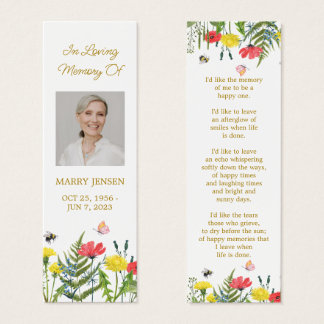Marcapáginas conmemorativo floral de flor silvestr