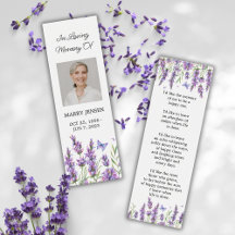 Marcapáginas conmemorativo floral de lavanda para