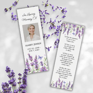 Marcapáginas conmemorativo floral de lavanda para