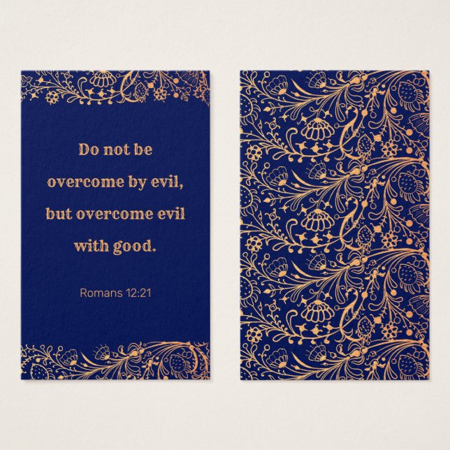 Marcapáginas de Biblia con Patrón Azul Marino Dora (Anverso y reverso)