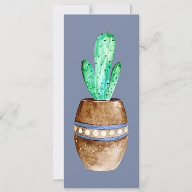 Marcapáginas de Cactus en Maceta Marrón (Anverso)