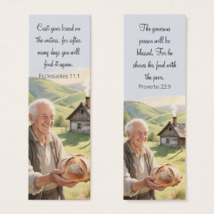 Marcapáginas de paisaje rural con Biblia motivador