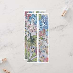 Marcapáginas Dobles Floral Caprichoso con Nombre P