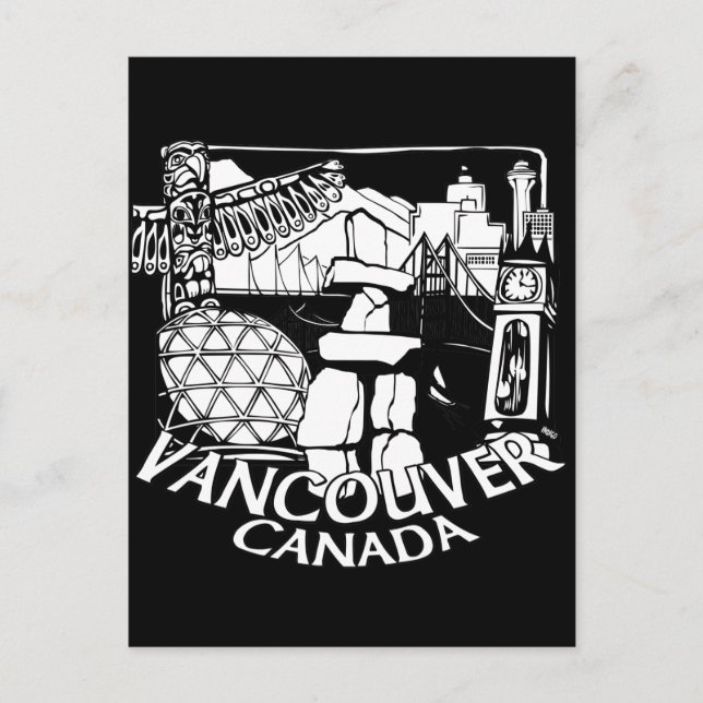 Marcas de Vancouver Souvenir postales Totem Pole (Anverso)