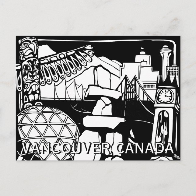 Marcas de Vancouver Souvenir postales Totem Pole (Anverso)