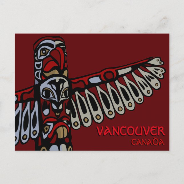 Marcas de Vancouver Souvenir postales Totem Pole (Anverso)