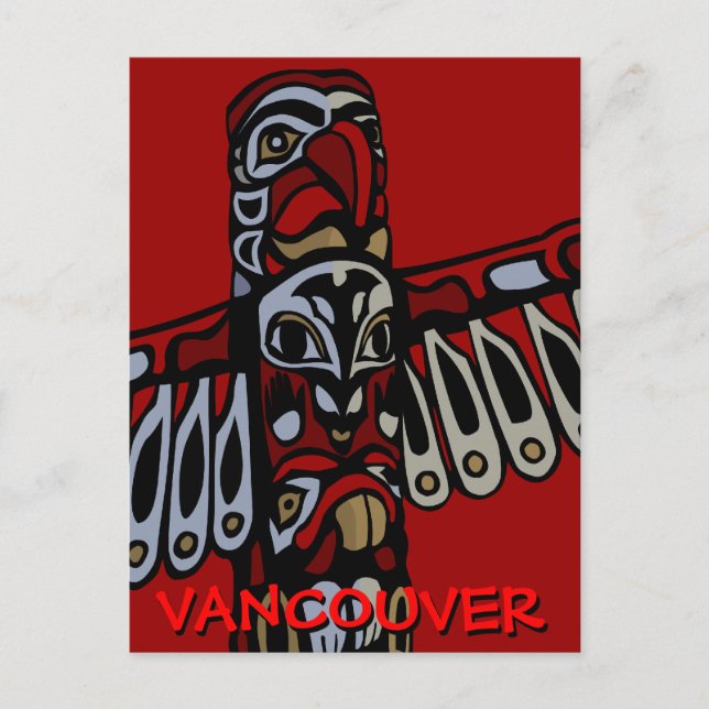 Marcas de Vancouver Souvenir postales Totem Pole (Anverso)