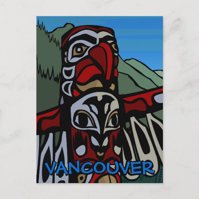 Marcas de Vancouver Souvenir postales Totem Pole (Anverso)