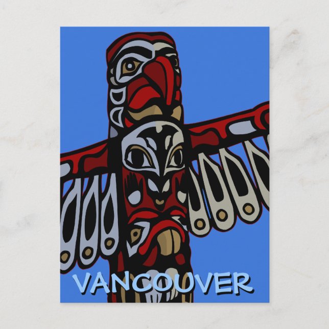 Marcas de Vancouver Souvenir postales Totem Pole (Anverso)