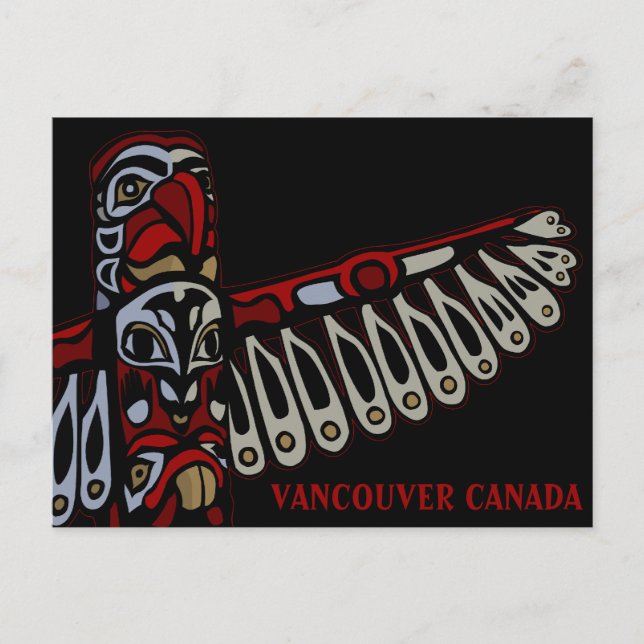 Marcas de Vancouver Souvenir postales Totem Pole (Anverso)