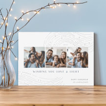 Marcas estelares | 3 Tarjeta Hanukkah de Collage d