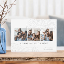 Marcas estelares | 3 Tarjeta Hanukkah de Collage d