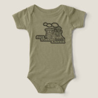 "marcha a vapor" loco tren camiseta de niños verde