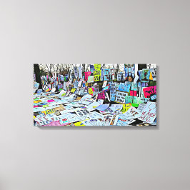 Marcha de mujeres protesta por Rótulos arte de tel