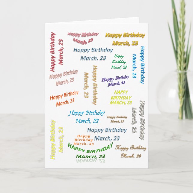 Marcha de tarjetas de felicitación, 23 cumpleaños (Anverso)