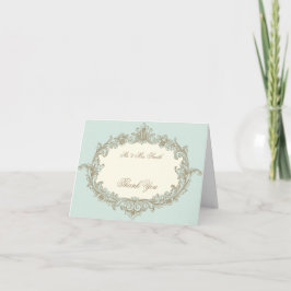 Marco Antiguo Crema Oro Azul Agradecimiento de Bod