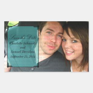 Marco Art Deco de Aqua Save the Date Pegatinas