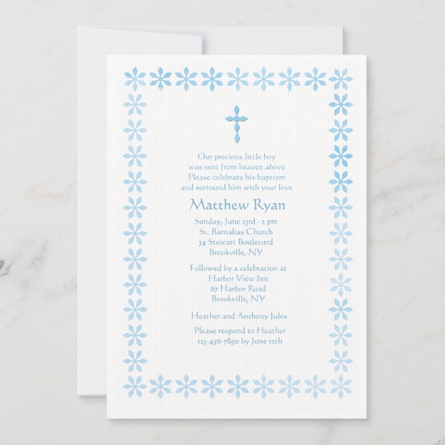 Marco azul de la flor de la plantilla (Anverso)