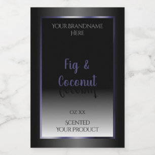 Marco azul de las etiquetas de los productos blanc