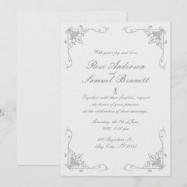 Marco barroco Invitación a la boda blanca negra