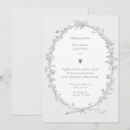 Marco barroco Invitación a la boda blanca negra