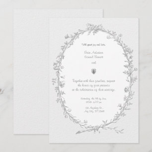 Marco barroco Invitación a la boda blanca negra
