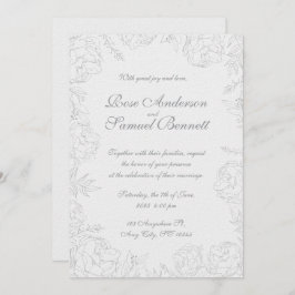 Marco barroco Invitación a la boda blanca negra