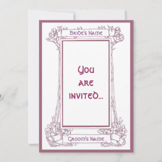 Marco Berry Art Nouveau Invitación rosa Elegante