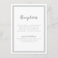 Marco blanco de recepción de boda gris simple