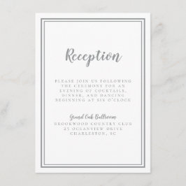 Marco blanco de recepción de boda gris simple