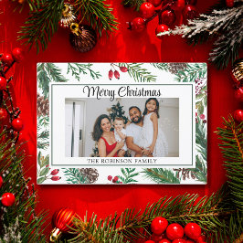 Marco Botánico Verde Feliz Navidad