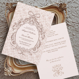 Marco clásico vintage Invitación a la boda católic