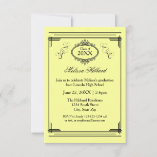 Marco con lino amarillo - Invitación de graduación