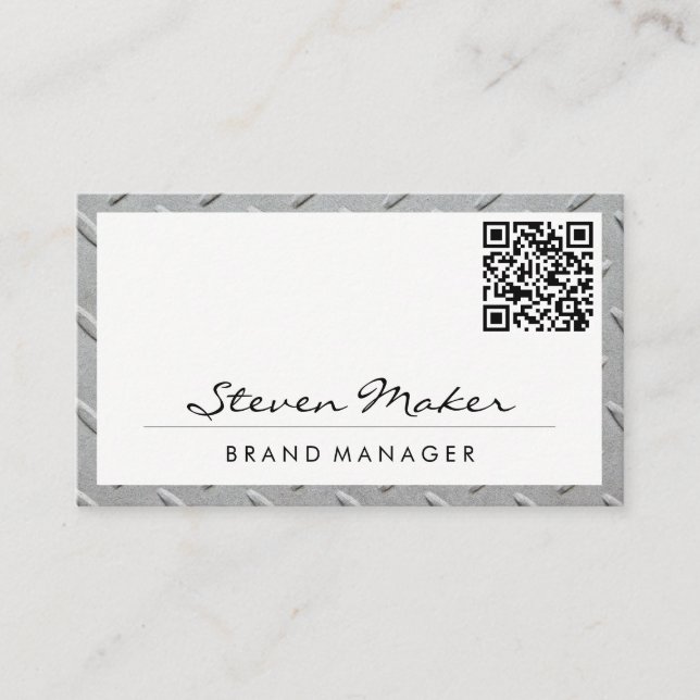 Marco de acero metalizado | Tarjeta de presentació (Anverso)