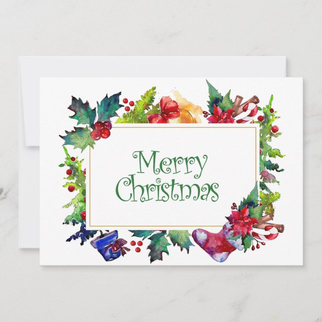 Marco de agua de navidad de Feliz Navidad (Anverso)