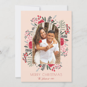 Marco de Archivo Floral Moderno de Feliz Navidad F