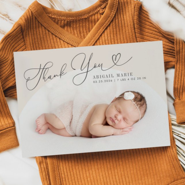 Marco de Arco Crema Gracias Anuncio De Nacimiento (Subido por el creador)