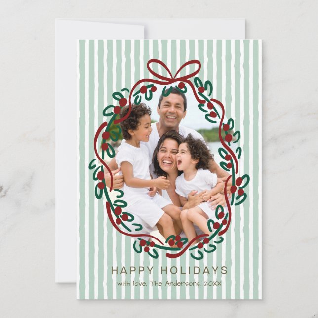 Marco de arco de Navidad dibujado a mano con presu (Anverso)
