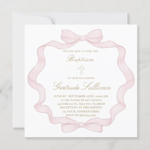 marco de arco rosa Invitación al bautismo