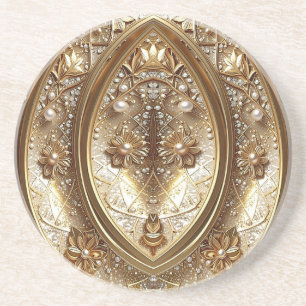 Marco de Arenisca Ornamental Dorado Posavasos