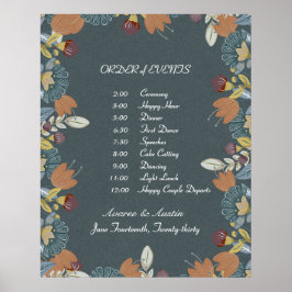 Marco de arte popular en azul marrón