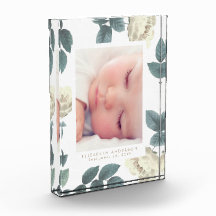 Marco de bloque de foto floral vintage de rosas bl