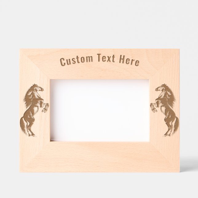 Marco de caballos erguidos con texto personalizado (Anverso)