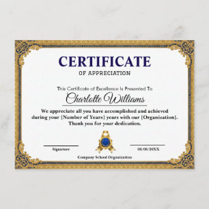 Marco de Certificado Clásico Dorado Imprimible