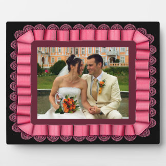Marco de cinta rosada de Boda de foto personalizad