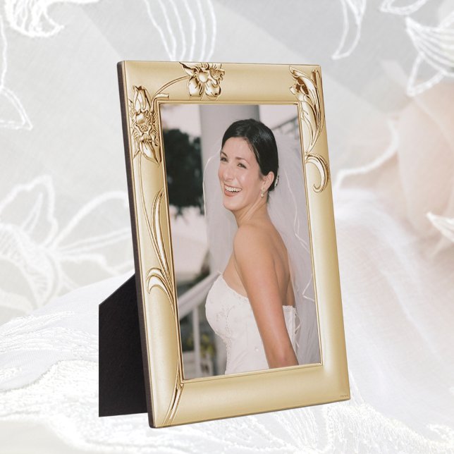 Marco de cobre Flores de imagen Novia Añadir placa (Copper frame Pic Flowers Bride Add Photo Plaque)