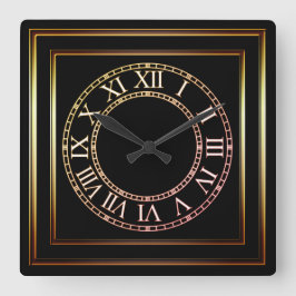 Marco de cobre simple reloj de pared negro 2