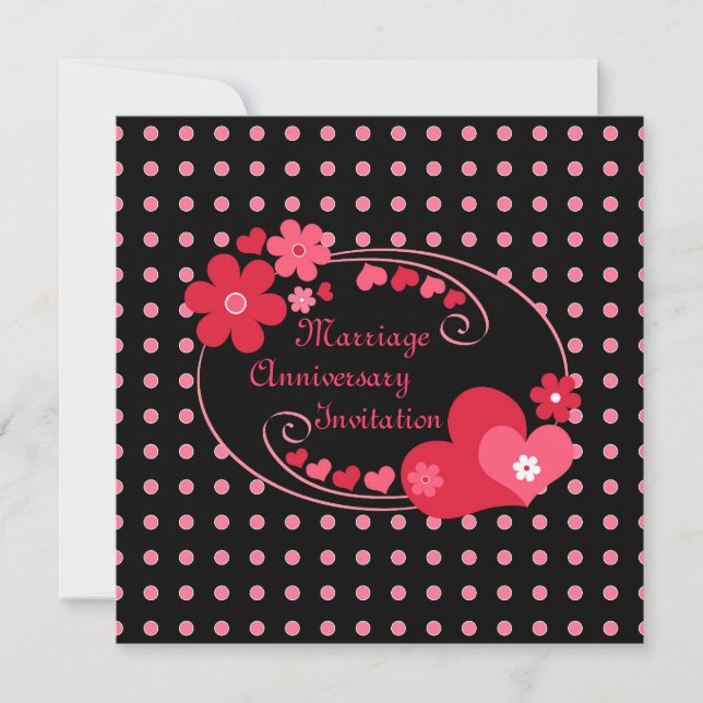 Marco de corazones - Invitación (Anverso)