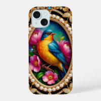 Marco de estilo vintage con pájaro colorido